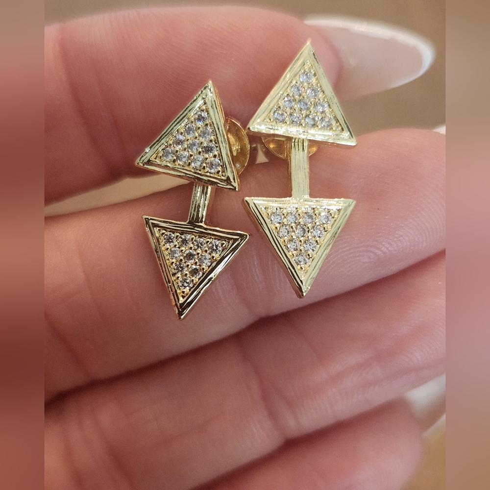 Melinda Maria Gold Triangle Earrings